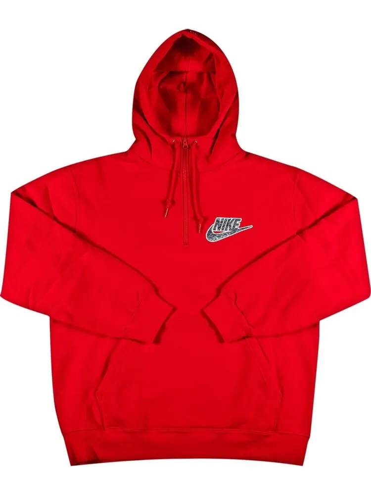 Толстовка Supreme x Nike Half Zip Hooded Sweatshirt 'Red' — изображение 1 из 2, красный