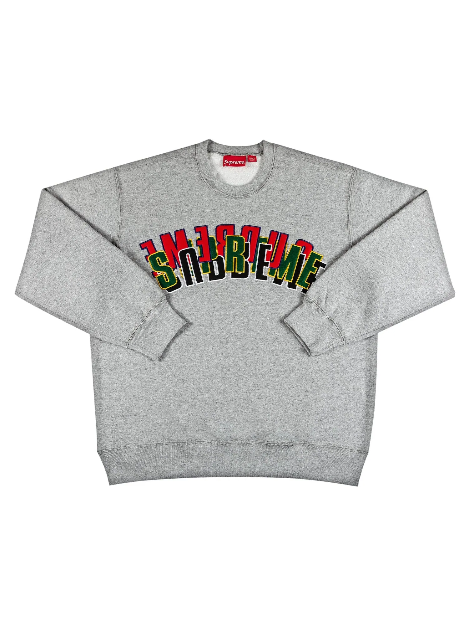 Supreme Stacked Crewneck Heather Grey — изображение 1 из 2