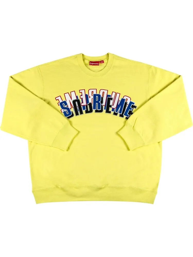 Толстовка Supreme Stacked Crewneck 'Light Lemon' — изображение 1 из 2, желтый