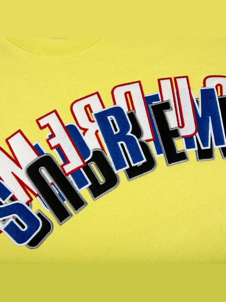 Толстовка Supreme Stacked Crewneck 'Light Lemon' — изображение 2 из 2, желтый