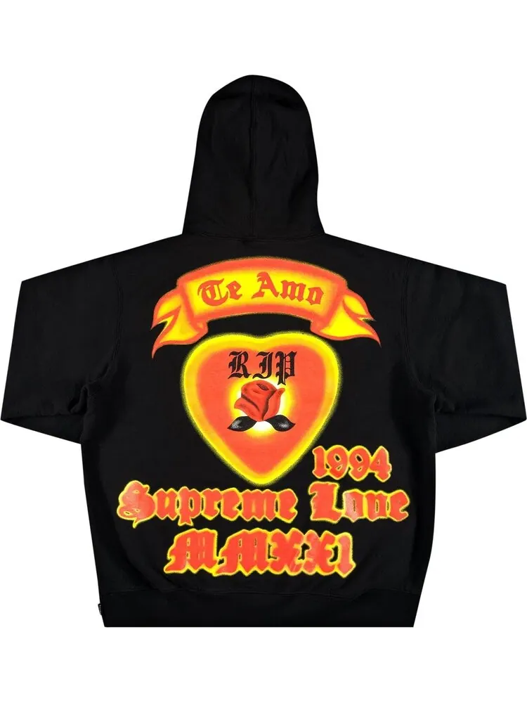 Толстовка Supreme Love Hooded Sweatshirt 'Black' — изображение 2 из 3, черный
