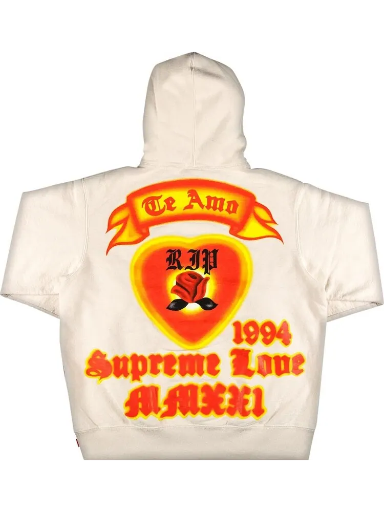 Толстовка Supreme Love Hooded Sweatshirt 'Natural' — изображение 2 из 3, загар