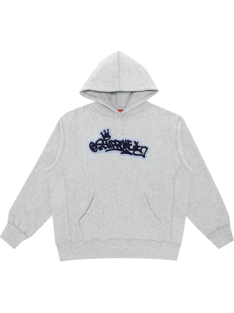Толстовка Supreme Handstyle Hooded Sweatshirt 'Heather Grey' — изображение 1 из 1, серый