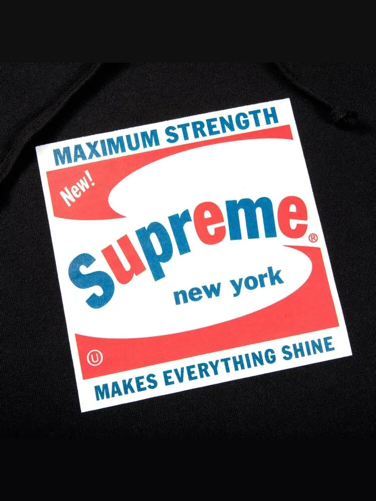 Толстовка Supreme Shine Hooded Sweatshirt 'Black' — изображение 2 из 2, черный