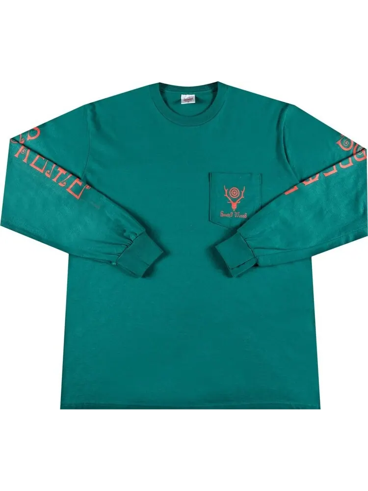 Лонгслив Supreme x SOUTH2 WEST8 Long-Sleeve Pocket Tee 'Teal' — изображение 1 из 3, бирюзовый