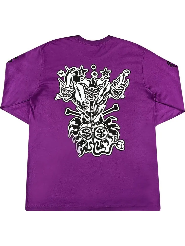 Лонгслив Supreme Clayton Patterson Long-Sleeve Tee 'Light Purple' — изображение 2 из 3, фиолетовый