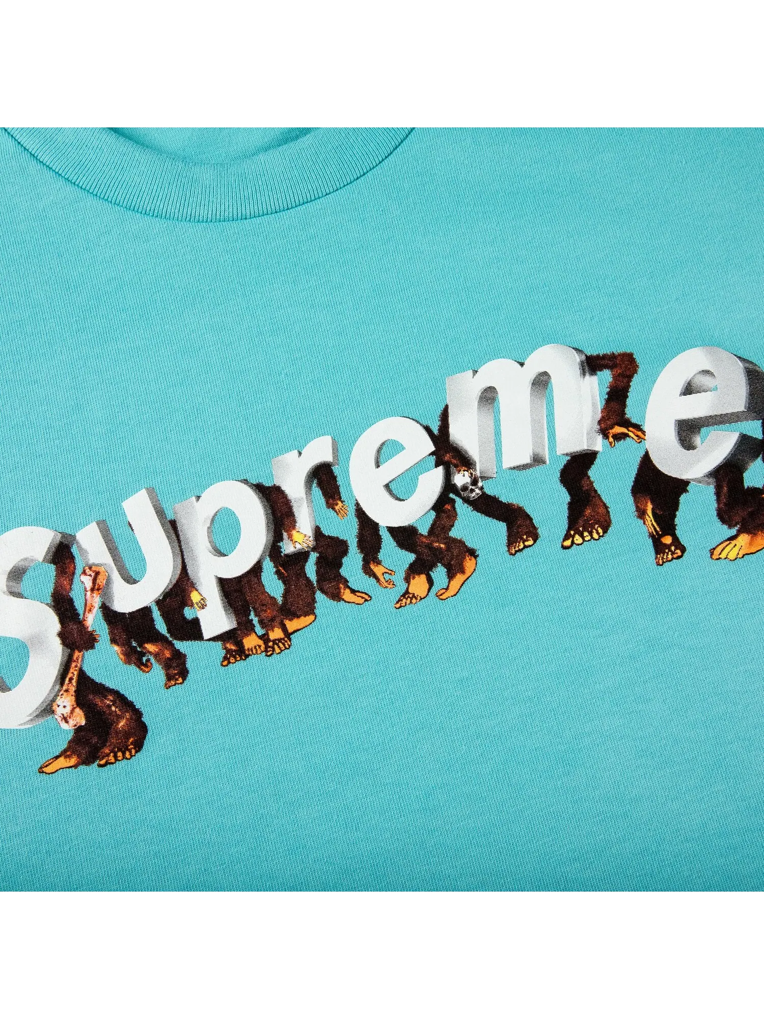 Футболка Supreme Apes Светло-бирюзовый — изображение 2 из 2