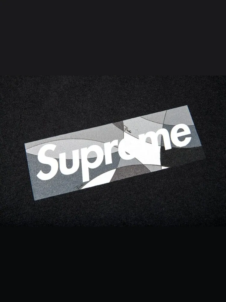 Футболка Supreme x Emilio Pucci Box Logo Tee 'Black/Black' — изображение 2 из 2, черный