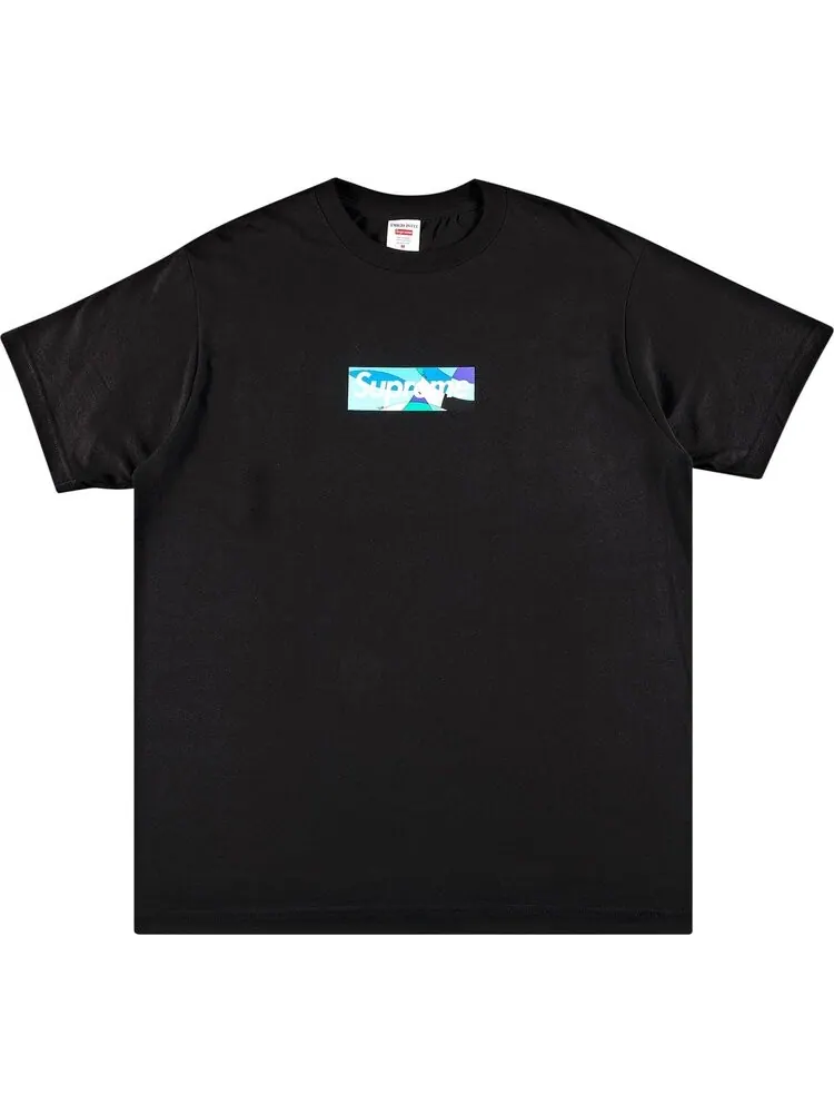 Футболка Supreme x Emilio Pucci Box Logo Tee 'Black/Blue' — изображение 1 из 2, черный