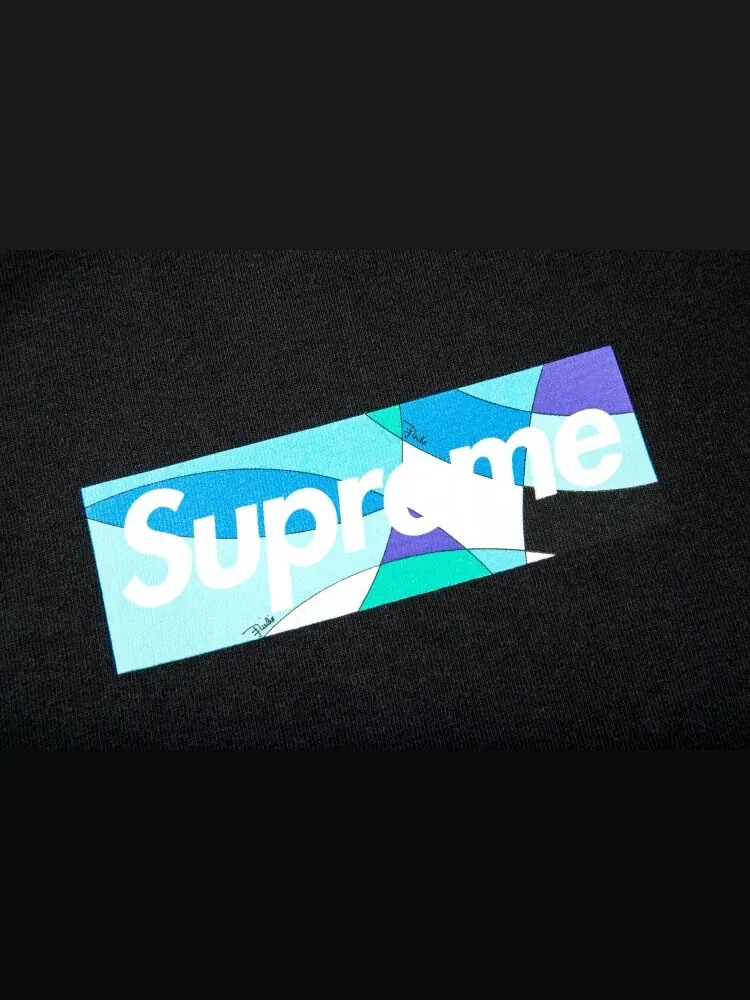 Футболка Supreme x Emilio Pucci Box Logo Tee 'Black/Blue' — изображение 2 из 2, черный