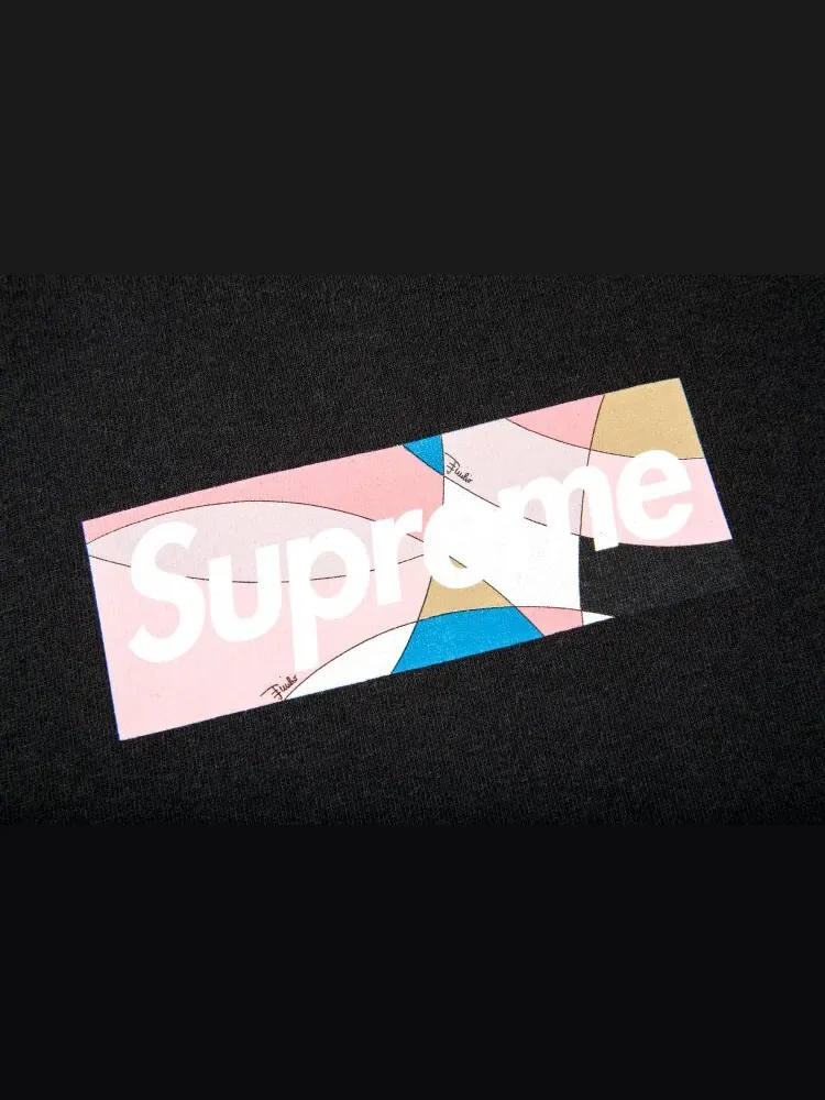 Футболка Supreme x Emilio Pucci Box Logo Tee 'Black/Dusty Pink' — изображение 2 из 2, черный