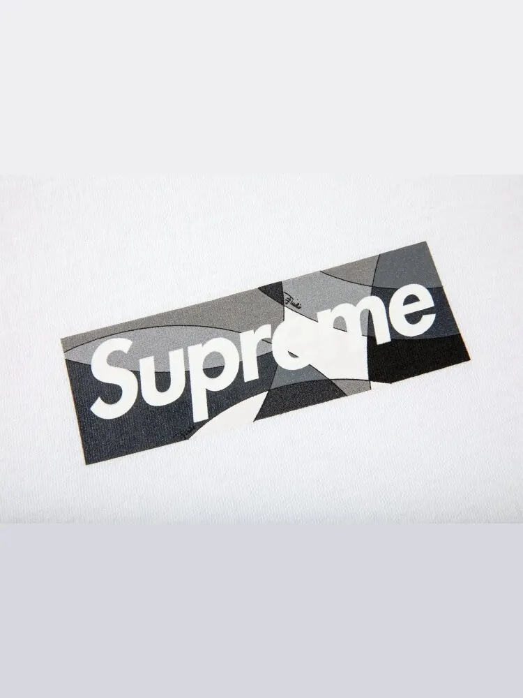 Футболка Supreme x Emilio Pucci Box Logo Tee 'White/Black' — изображение 2 из 2, белый
