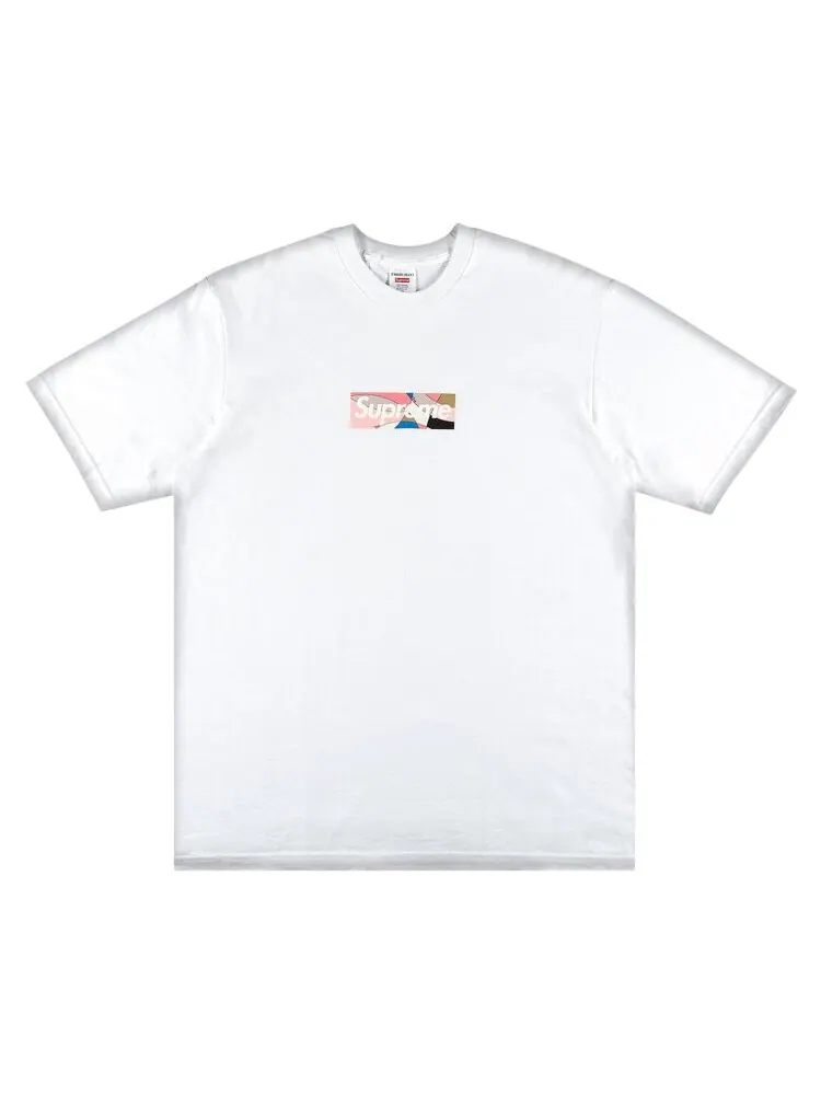 Футболка Supreme x Emilio Pucci Box Logo Tee 'White/Dusty Pink' — изображение 1 из 2, белый