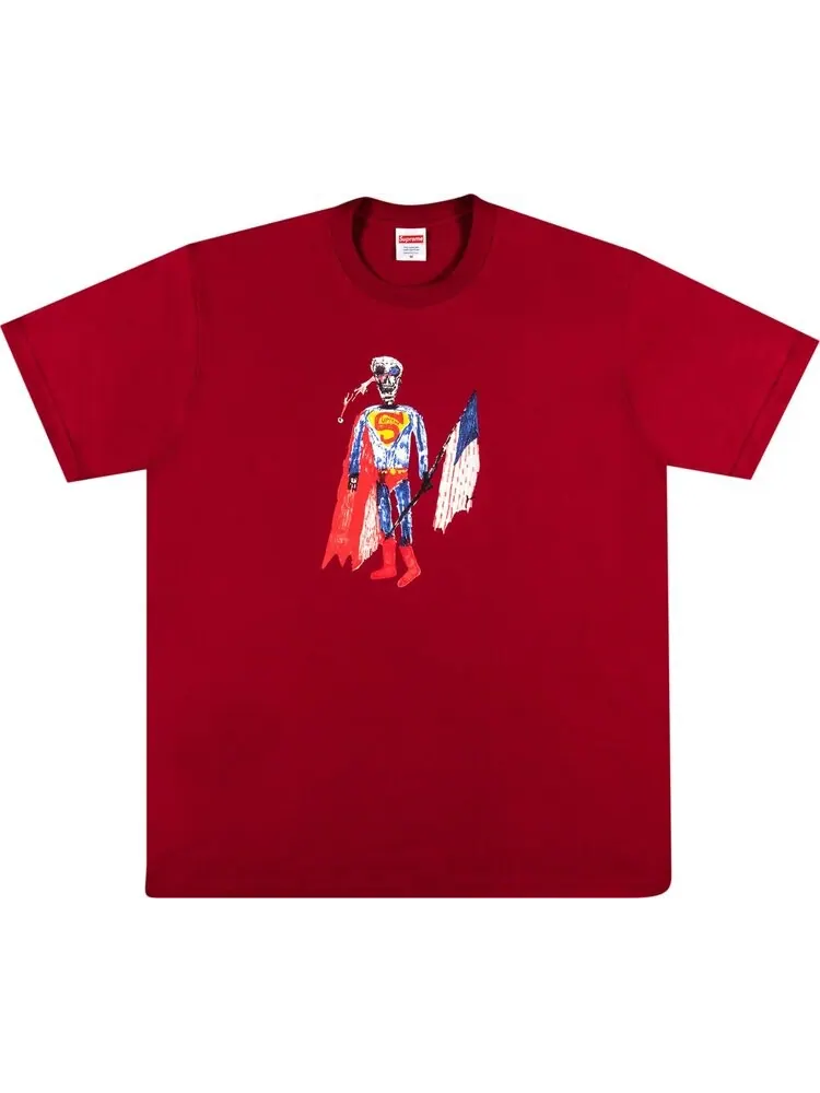 Футболка Supreme Skeleton Tee 'Cardinal' — изображение 1 из 2, красный