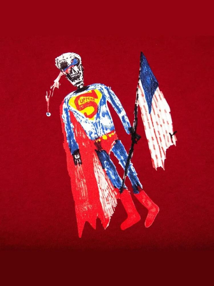 Футболка Supreme Skeleton Tee 'Cardinal' — изображение 2 из 2, красный