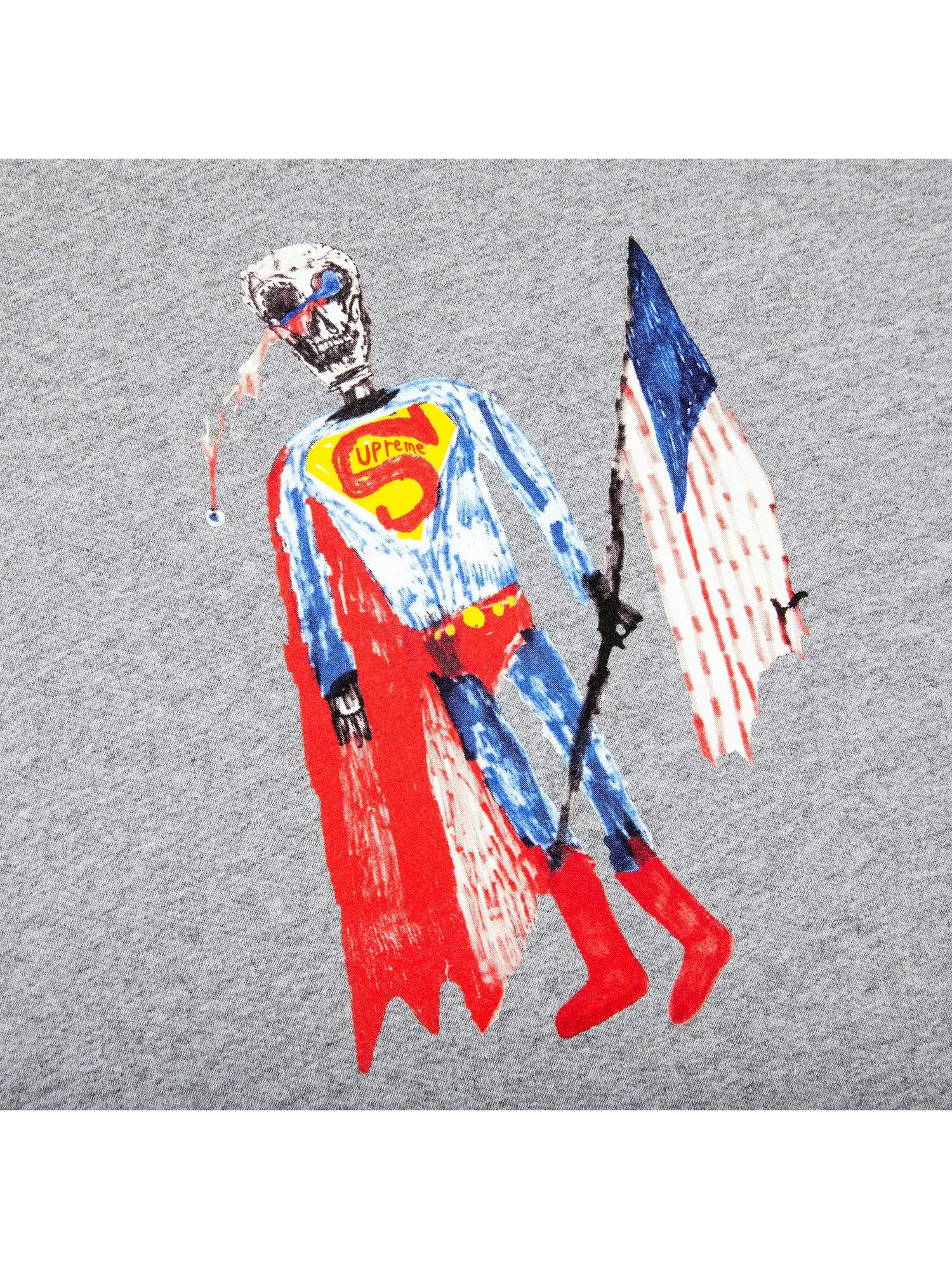 Футболка Supreme Skeleton Heather Grey — изображение 2 из 2