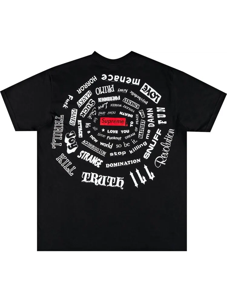 Футболка Supreme Spiral Tee 'Black' — изображение 2 из 3, черный