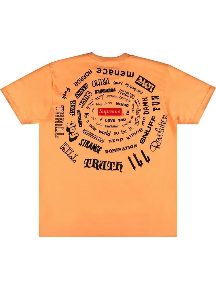 Футболка Supreme Spiral Tee 'Peach' — изображение 2 из 3, оранжевый