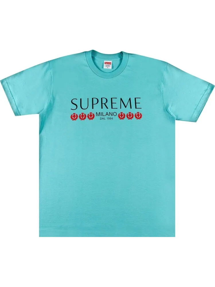 Футболка Supreme Milano Tee 'Light Teal' — изображение 1 из 2, бирюзовый