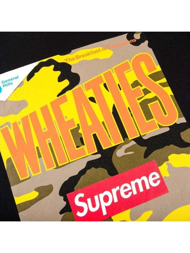 Футболка Supreme x Wheaties Tee 'Black' — изображение 2 из 2, черный