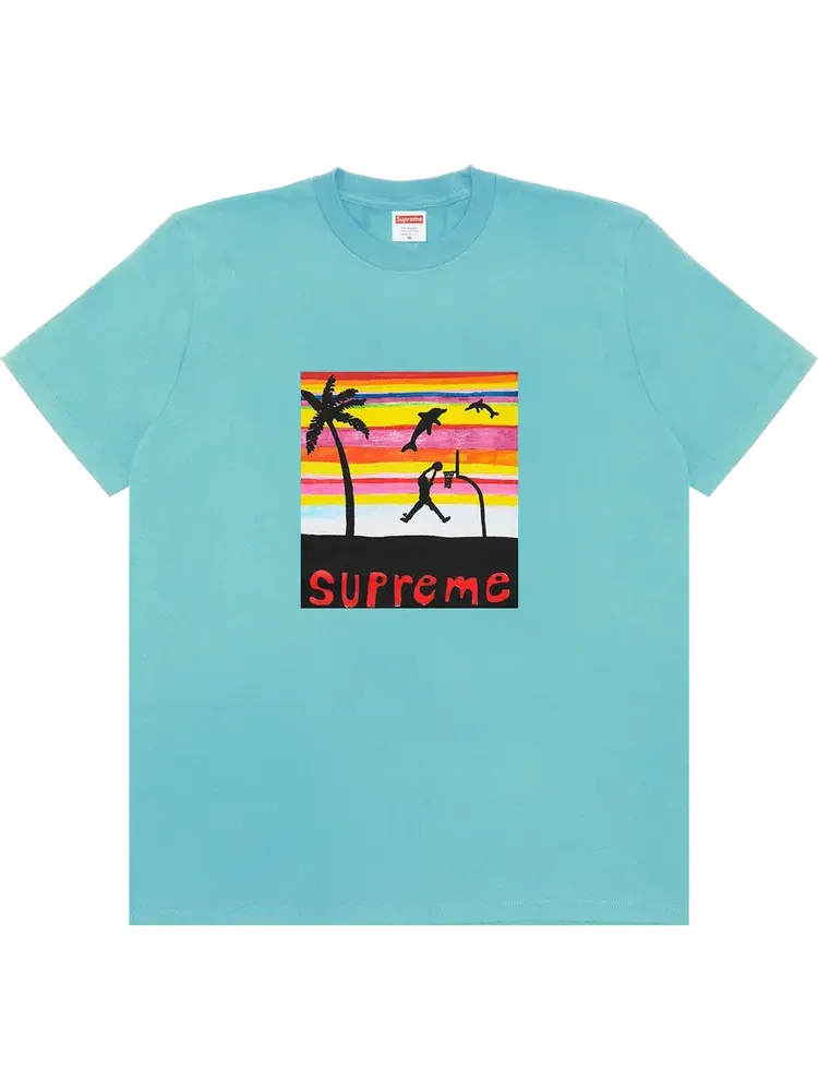 Футболка Supreme Dunk Tee 'Light Teal' — изображение 1 из 1, бирюзовый
