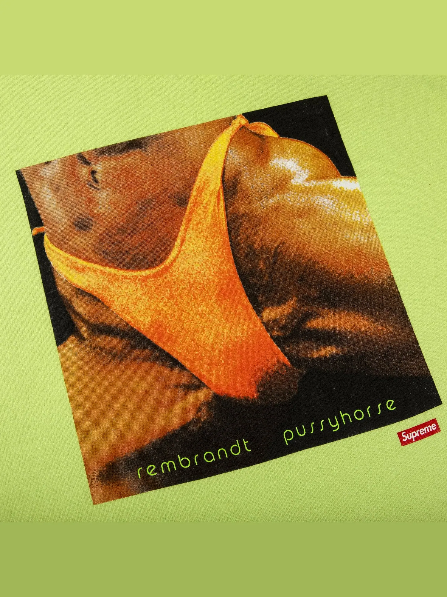 Футболка Supreme x Butthole Surfers Rembrandt Pussyhorse Неоново-зеленый — изображение 2 из 2
