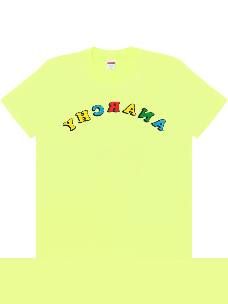 Футболка Supreme x Jamie Reid Anarchy Tee 'Bright Yellow' — изображение 1 из 1, желтый