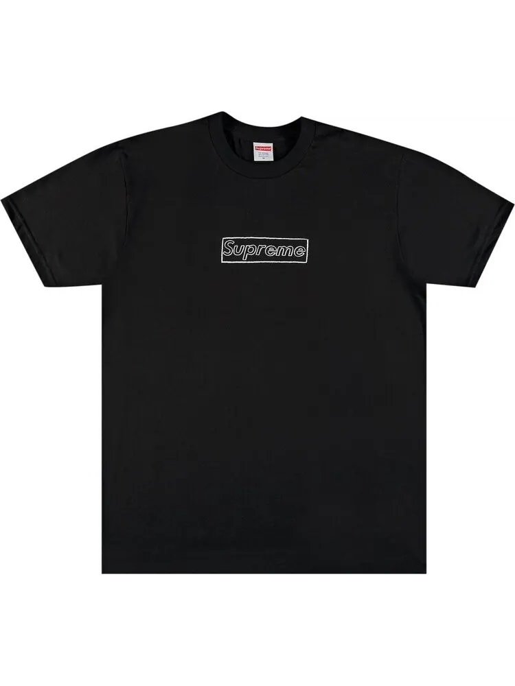Футболка Supreme x KAWS Chalk Logo Tee 'Black' — изображение 1 из 2, черный