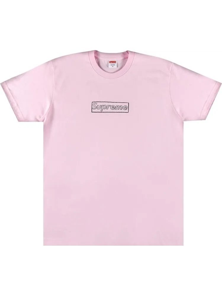Футболка Supreme x KAWS Chalk Logo Tee 'Light Pink' — изображение 1 из 2, розовый