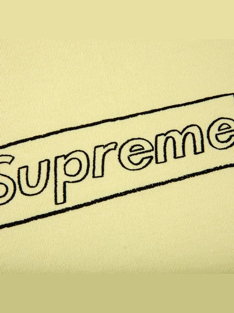 Футболка Supreme x KAWS Chalk Logo Tee Pale Yellow — изображение 2 из 2, желтый
