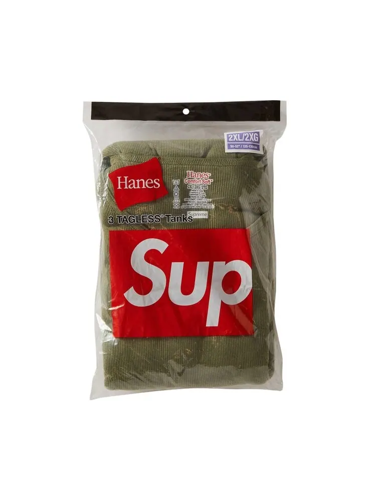 Топ Supreme x Hanes Tagless Tank Tops (3 Pack) — изображение 1 из 3, зеленый