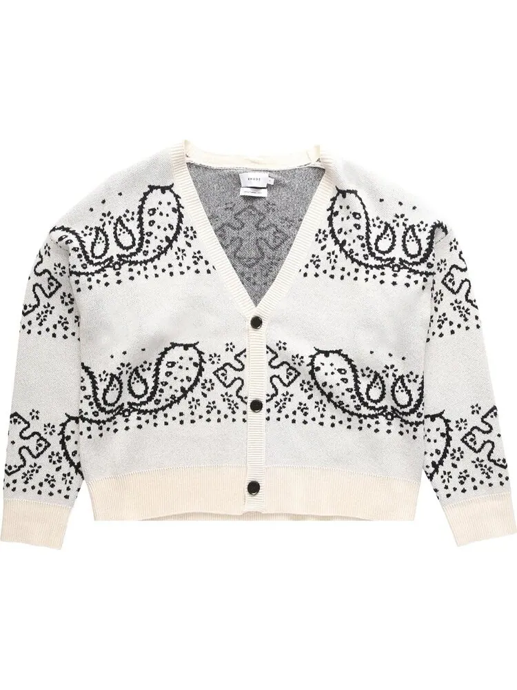 Кардиган Rhude Bandana Stripe Cardigan 'Creme/Black' — изображение 1 из 2, бежевый