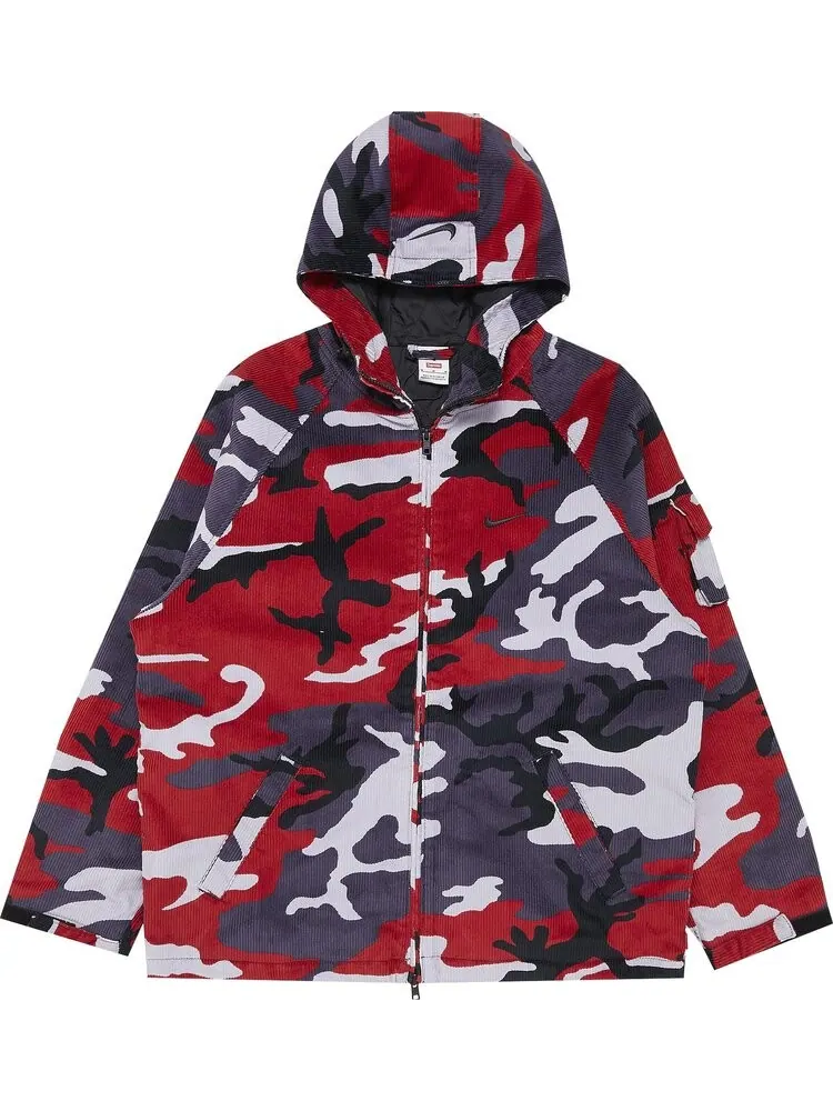 Куртка Supreme x Nike Arc Corduroy Hooded Jacket 'Red Camo' — изображение 1 из 3, красный