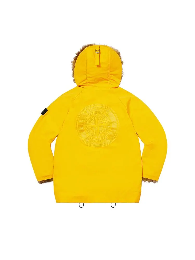 Парка Supreme x Stone Island Formula Steel Reversible Faux Fur Parka — изображение 2 из 2, желтый