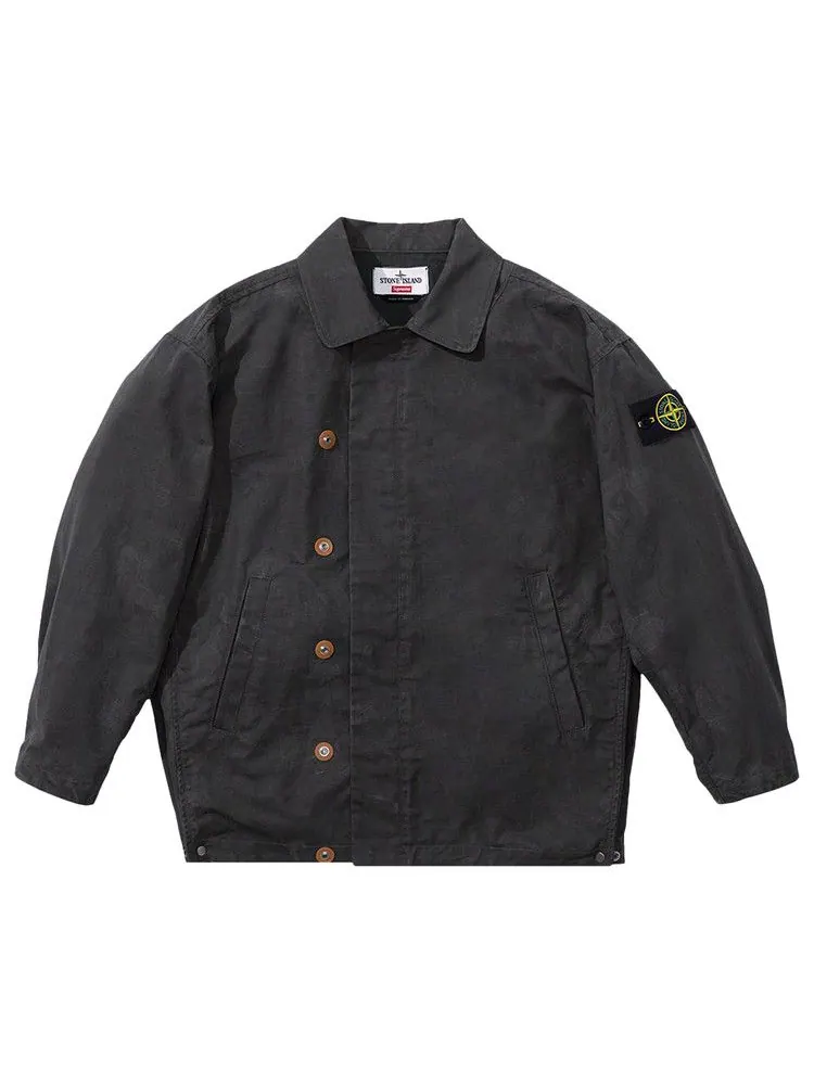Куртка Supreme x Stone Island Reactive Ice Camo Ripstop Jacket — изображение 1 из 2, черный