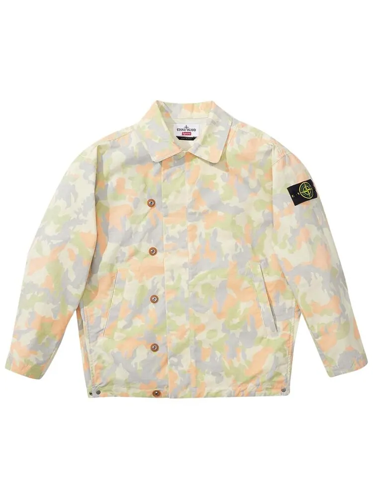 Куртка Supreme x Stone Island Reactive Ice Camo Ripstop Jacket — изображение 1 из 3, бежевый