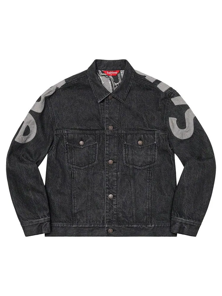 Куртка Supreme Inset Logo Denim Trucker Jacket — изображение 1 из 2, черный