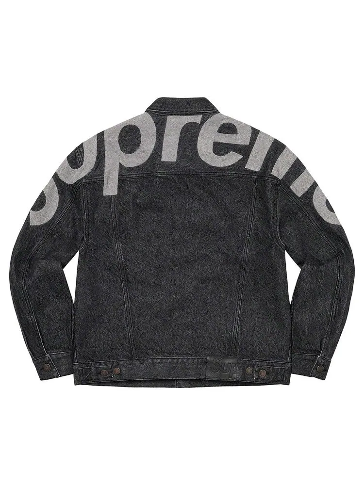 Куртка Supreme Inset Logo Denim Trucker Jacket — изображение 2 из 2, черный