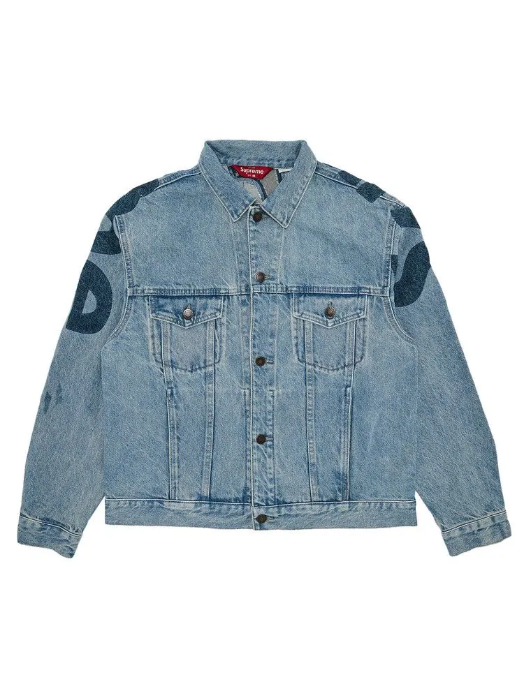 Куртка Supreme Inset Logo Denim Trucker Jacket — изображение 1 из 3, синий