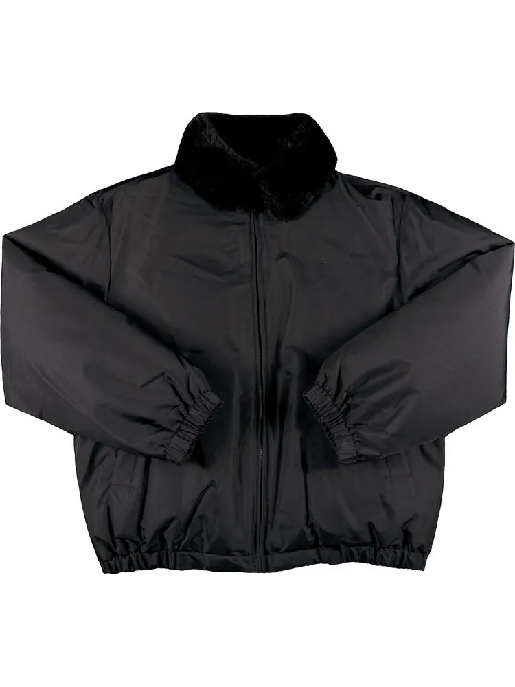 Пуховик Supreme x Burberry Shearling Collar Down Puffer Jacket 'Black' — изображение 1 из 3, черный