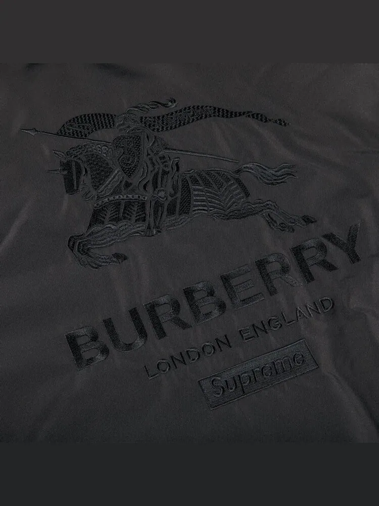 Пуховик Supreme x Burberry Shearling Collar Down Puffer Jacket 'Black' — изображение 3 из 3, черный