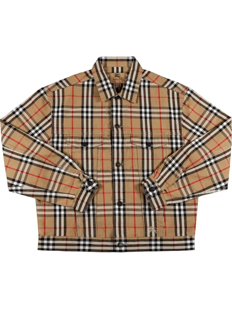Куртка Supreme x Burberry Denim Trucker Jacket 'Beige' — изображение 1 из 3, загар
