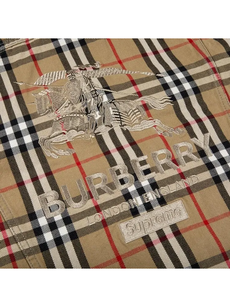 Куртка Supreme x Burberry Denim Trucker Jacket 'Beige' — изображение 3 из 3, загар