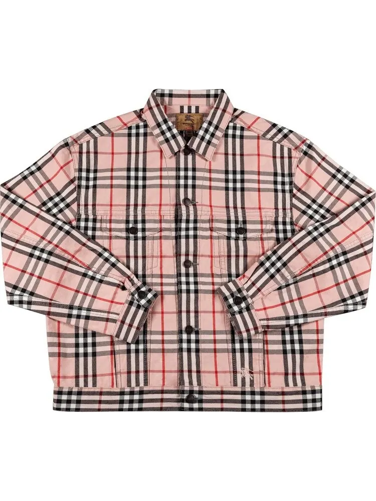 Куртка Supreme x Burberry Denim Trucker Jacket 'Pink' — изображение 1 из 3, розовый