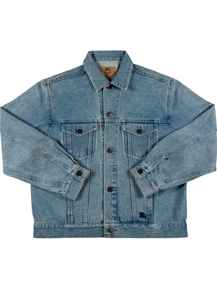Куртка Supreme x Burberry Denim Trucker Jacket 'Washed Blue' — изображение 1 из 3, синий