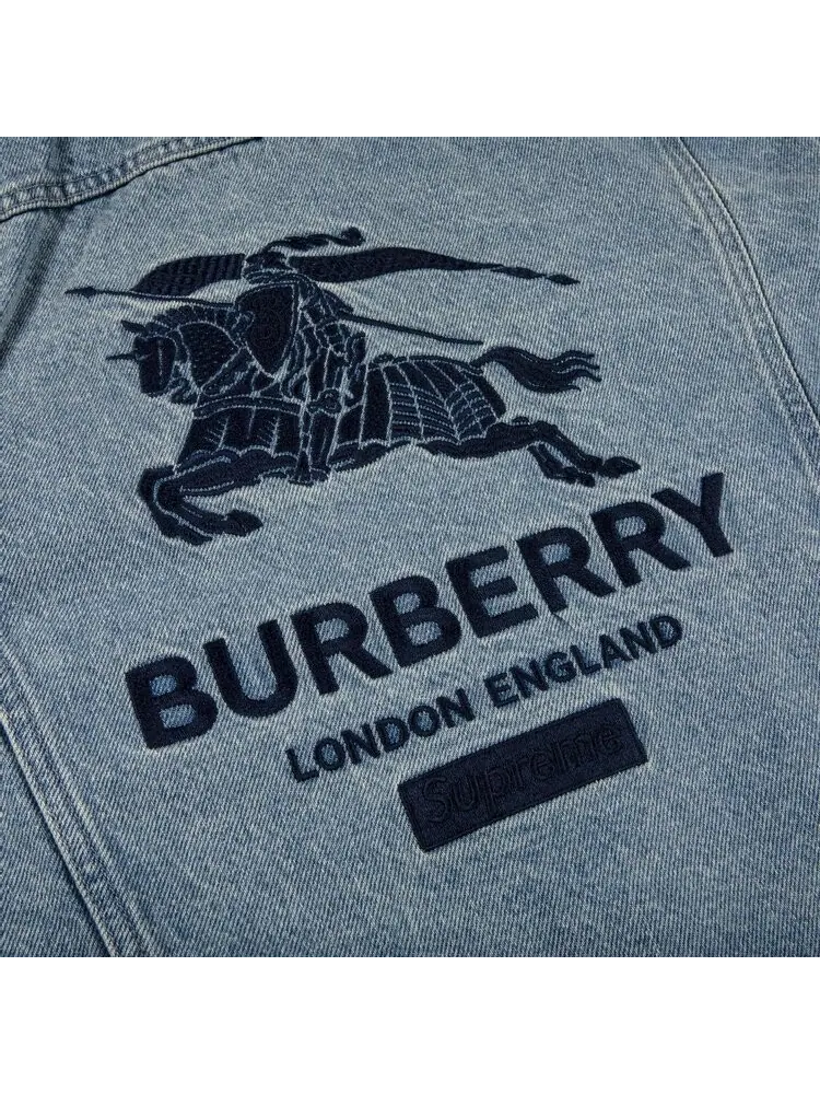 Куртка Supreme x Burberry Denim Trucker Jacket 'Washed Blue' — изображение 3 из 3, синий