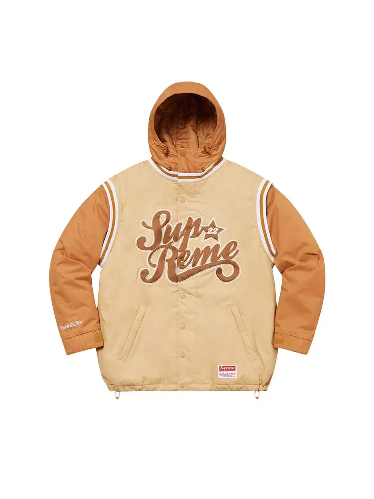 Куртка Supreme x Mitchell & Ness Quilted Sports Jacket 'Tan' — изображение 1 из 3, бежевый