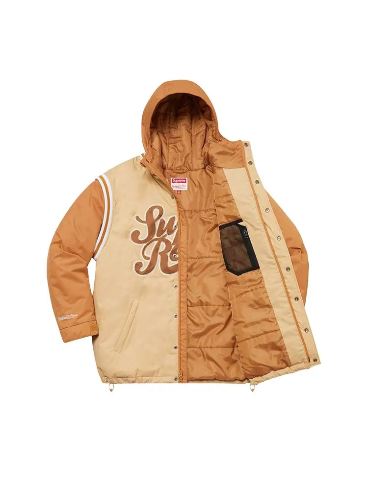 Куртка Supreme x Mitchell & Ness Quilted Sports Jacket 'Tan' — изображение 3 из 3, бежевый