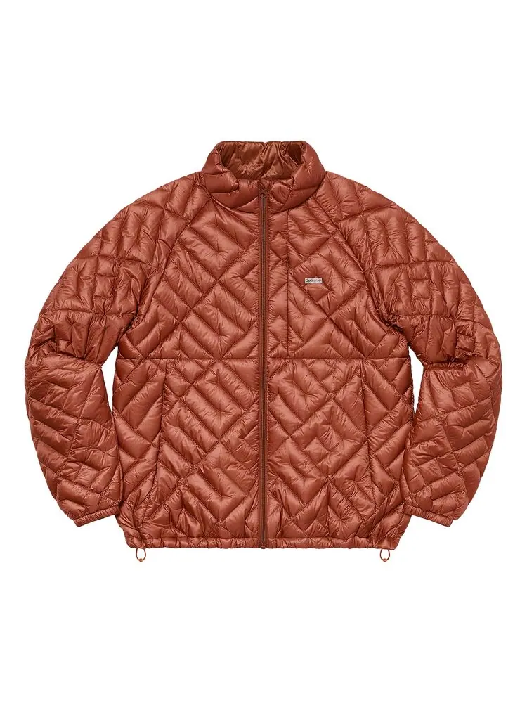 Куртка Supreme Spellout Quilted Lightweight Down Jacket 'Rust' — изображение 1 из 2, красный