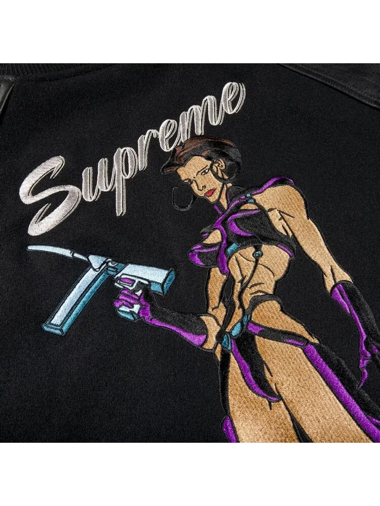 Куртка Supreme Aeon Flux Varsity Jacket 'Black' — изображение 3 из 3, черный